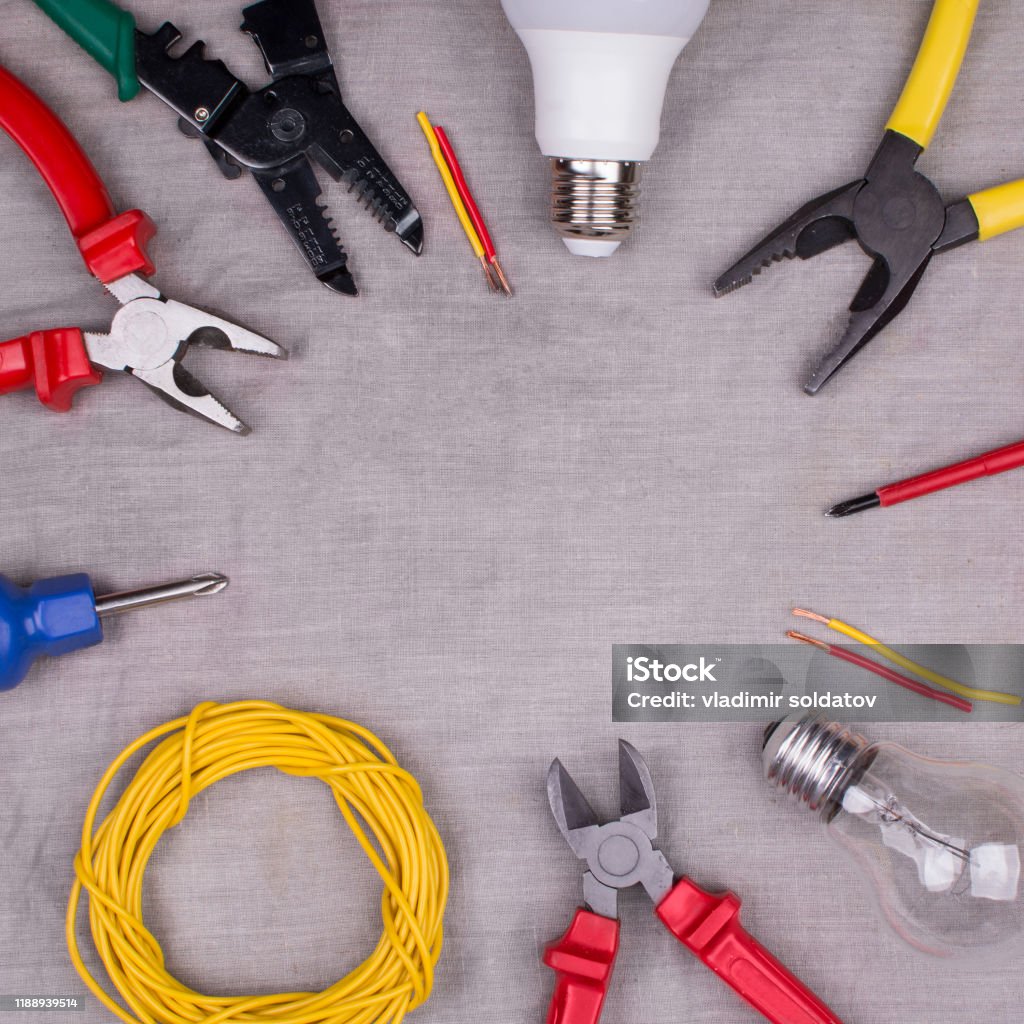Home electric tools lie all around