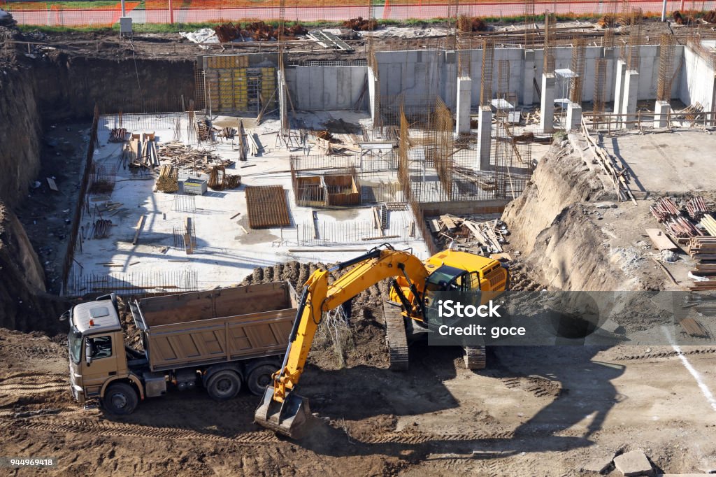 excavator on the construction site